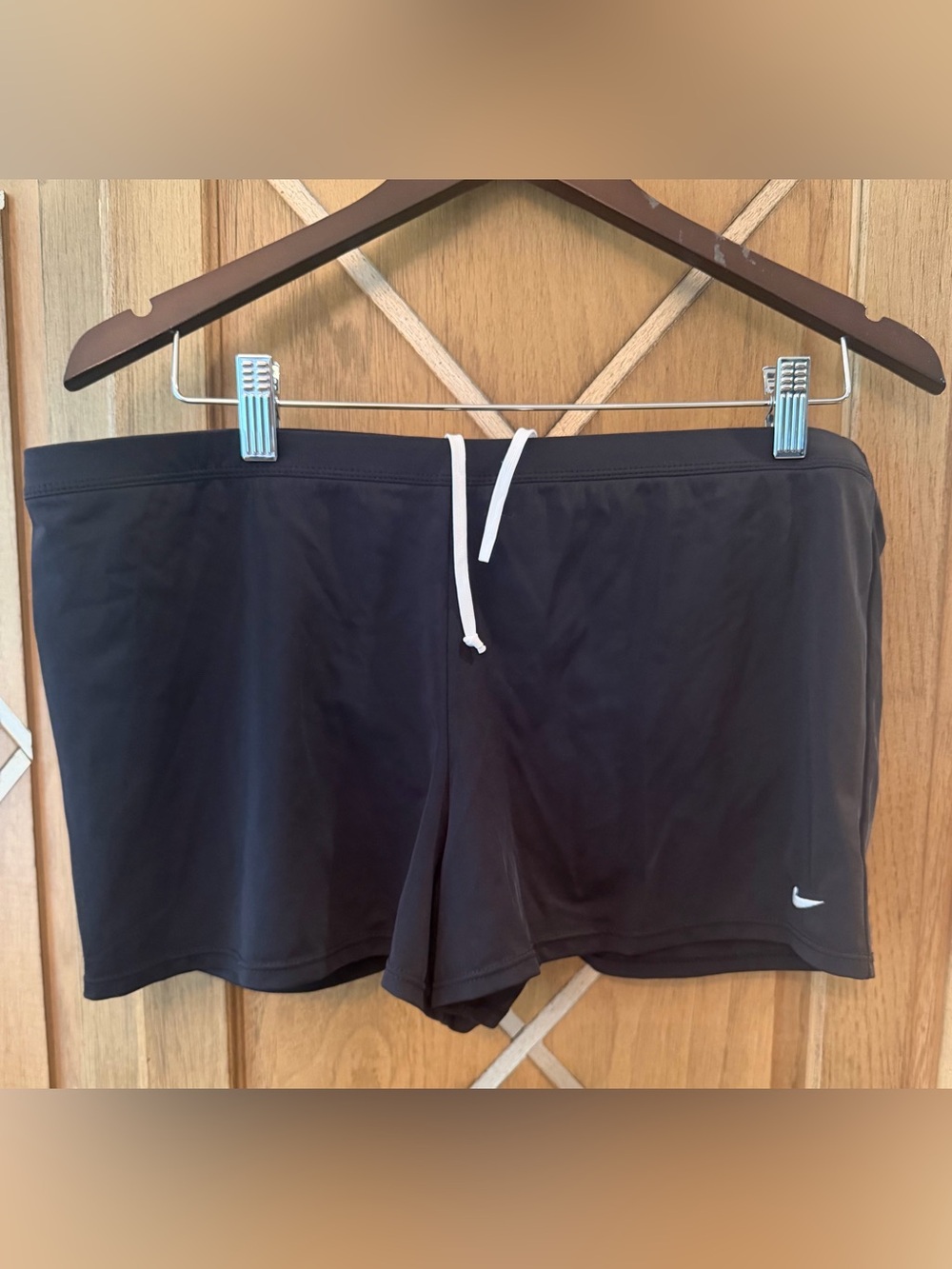 Nike Black Swim Shorts with White Drawstring